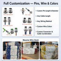 Connecteur M12 DIN à montage sur panneau, codes A/B/C/D/L, étanche IP67, mâle/femelle, compatible PCB, 3-17 broches, en stock, expédition rapide
