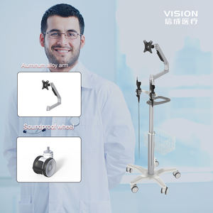 Station de travail mobile en métal Offre Spéciale pour chariot d'endoscopie de clinique d'hôpital avec panier de stockage de support de moniteur pour le travail clinique - Product Image 3