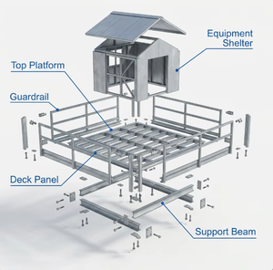 Torre de Observación de Acero Galvanizado por Inmersión en Caliente de Alta Resistencia con 4 Patas, 30 Años de Vida Útil, Torre de Vigilancia para Patrulla Fronteriza - Product Image 4
