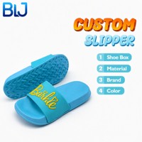 Sandal EVA Anak Unisex Custom OEM Anti Selip dengan Tulisan Ringan Bergaya Zigzag Warna Cyan Turquoise untuk Aktivitas Luar Ruangan Sehari-hari