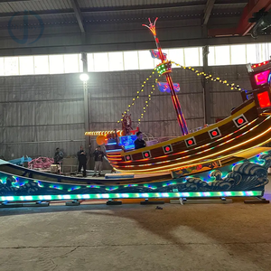Manège de parc d'attractions : <span class=keywords><strong>Bateau</strong></span> <span class=keywords><strong>pirate</strong></span> volant coloré avec LED, machine d'amusement à thème surf fou - Product Image 1