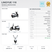 Scooter 110cc, moto à essence, cyclomoteur, réservoir de carburant de 5,5 L, 12V 7AH, refroidissement par air forcé, homologué EEC, moto pour les trajets quotidiens