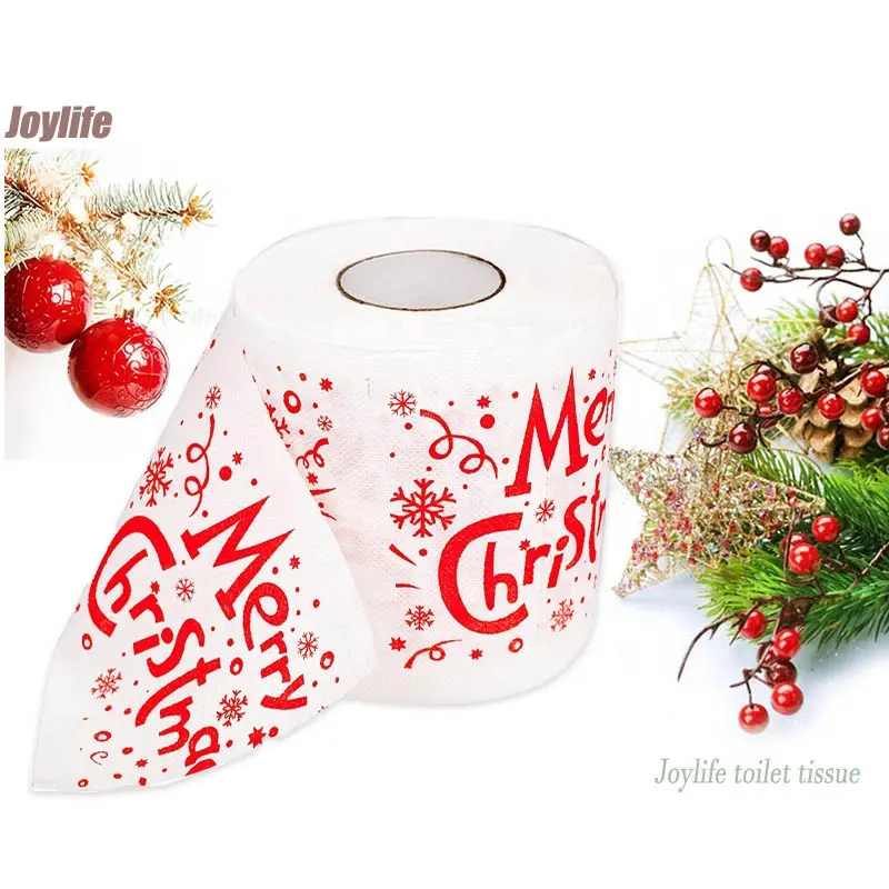 Рулон туалетной бумаги с рождественским принтом на заказ, рулон туалетной бумаги с рождественской шуткой, рождественские праздники