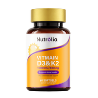Fabricant de compléments alimentaires à base de vitamine D3 K2, étiquette privée, vitamine D3 5000 UI, vitamine K2 MK7, capsules molles
