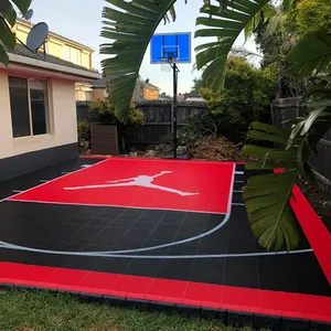 Wholesale Basketball Court Floor Tiles Eco-friendly Backyard Sport Floor Mat Outdoor PP Plastic Interlocking Flooring Tiles