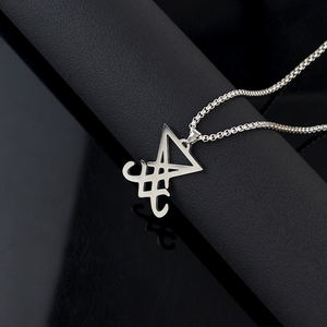 สร้อยคอแฟชั่นคลาสสิก ลายปีศาจ สร้อยคอสัญลักษณ์ตราประทับของชอรอนซอน จี้รูปดาวห้าแฉกของซาตาน เครื่องประดับของขวัญ - Product Image 2