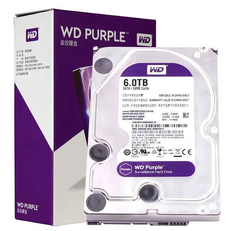 Жесткий диск 6 ТБ Western Purple HDD 5400 об/мин класс 3,5 WD62PURX