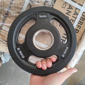 Dischi Pesi in Gomma Nera VIGFIT Personalizzabili con Logo, in KG e LB, per Allenamento Fitness - Product Image 2