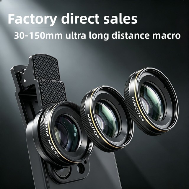 37mm-caliber Universal 135mm Macro Lens for Phone Long-Distance Shooting Eyelash Extensions Jewelry Watches Made in China