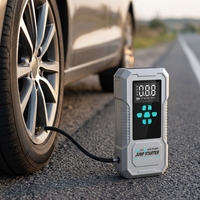 Démarreur de voiture portable 12V 1000A, pompe à air, batterie externe 5 en 1, booster de batterie d'urgence avec affichage numérique et lumière LED