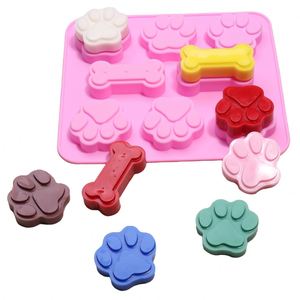 Easy Release 6-Cavity Cat Paw Bone <b>Silicone</b> Mold, Non-Stick <b>Baking</b> Tray for Chocolate Cookies Cakes, Ice Cube Candy Making Tools - Product Image 3