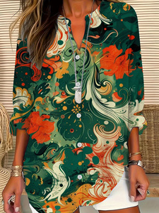 Chemisiers pour femmes, style polyvalent, motif floral noir, nouvelle collection, vente en gros - Product Image 5