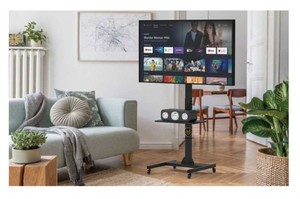 Support de chariot de télévision mobile pivotant à 360 degrés en métal et en acier pour téléviseur LCD 32-75 pouces - Product Image 3