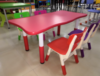 Meubles pour l'école maternelle et la maternelle, ensemble de bureau et de chaise pour enfants, table d'étude réglable en hauteur et chaise en plastique pour la garderie