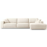 Canapé d'angle en tissu de luxe tendance pour salon, avec coussins moelleux faits à la main, mobilier d'intérieur pour villa