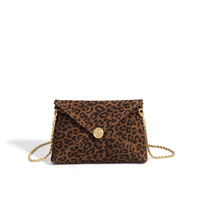 Sac pochette mini tendance en cuir véritable imprimé léopard, personnalisé, avec fermeture à rabat, nouvelle collection 2027, ODM/OEM