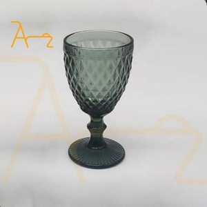 بيع بالجملة دخان أخضر ملون-أواني زجاجية ملونة بتصميم ماسي-أواني زجاجية عتيقة - Product Image 2