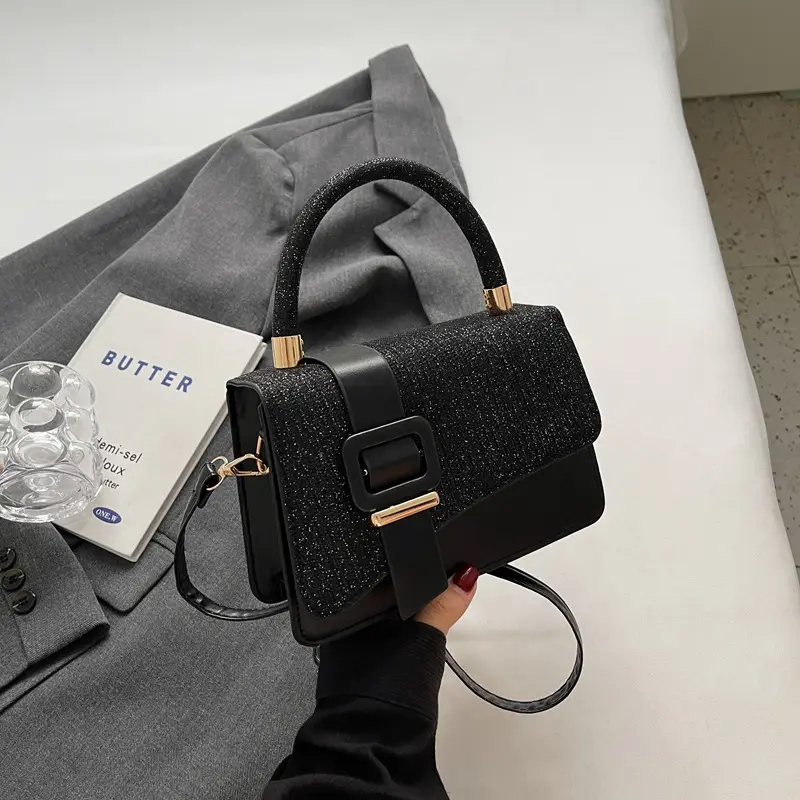 Tas bahu berlian Fashion 2023 tas tangan wanita kulit PU berlian imitasi dompet wanita