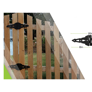 <span class=keywords><strong>Bisagras</strong></span> para Puerta de Granero de Diseño Rústico, de Acero Negro Resistente a la Corrosión con Recubrimiento en Polvo - Product Image 2