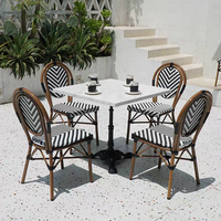 Meubles de jardin modernes pour bistrot, restaurant, café, table et chaises en rotin, ensemble de café pour café