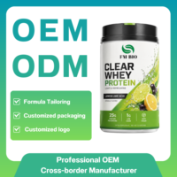 Protéine en Poudre Isolat de Lactosérum Transparente Marque Blanche OEM Citron Lime Açaï 25g Protéines Zéro Sucre Faible en Glucides Supplément Pré et Post-Entraînement