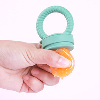 1 pièce, Grignoteur de fruits et légumes frais en silicone pour bébé avec couvercle, tétine d'alimentation et de dentition