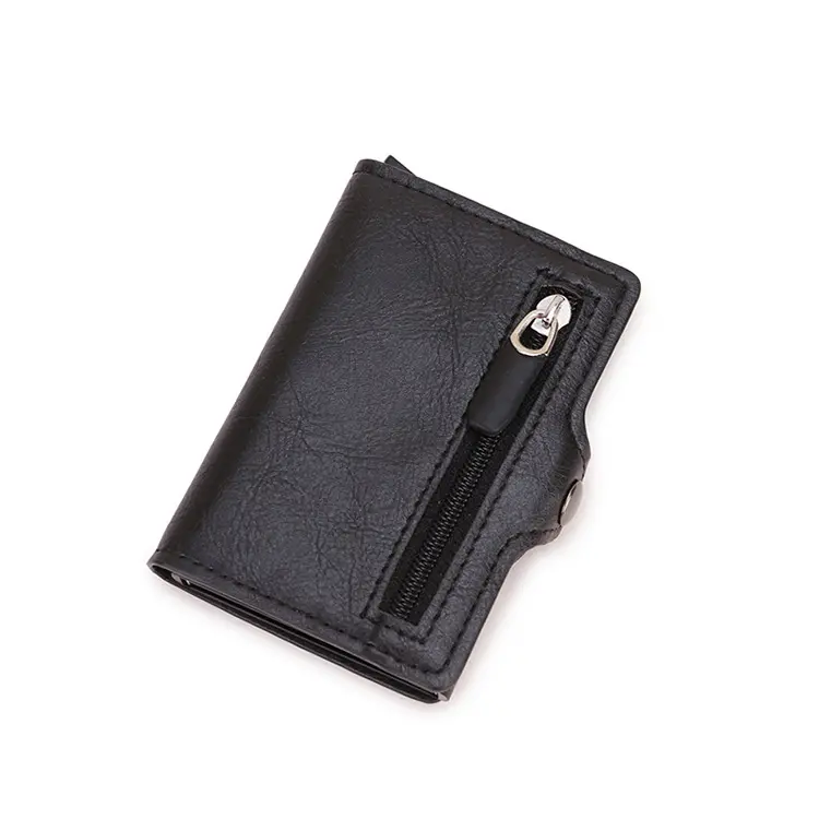 Factory Money Clip Wallet, RFID Blocking Zipper Wallet for Men Women Slim Cash PU Leather Credit Card Holder