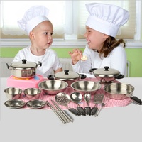 Nồi Thép Không Gỉ Mới Chảo Nhà Trẻ Em Đồ Chơi Nhà Bếp Nấu Ăn Đồ Nấu Nướng Trẻ Em Giả Vờ Chơi Nhà Bếp