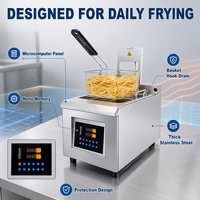 Freidora Eléctrica de Sobremesa con Elevación Automática, Control por Microcomputadora y Memoria de Menú, Ideal para Restaurantes de Comida Rápida Estilo KFC
