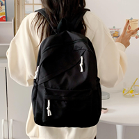 Sac à dos scolaire personnalisé de couleur unie, imperméable, grande capacité, décontracté, pour le sport, les sorties quotidiennes des adolescentes et les voyages universitaires