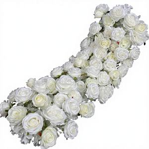 ผ้าปูโต๊ะงานแต่งงาน DKB ผ้าไหมประดิษฐ์ลายดอกกุหลาบ สำหรับตกแต่งบ้าน งานปาร์ตี้ คริสต์มาส ตรุษจีน สัมผัสเหมือนจริง ขนาด 100*35 ซม. - Product Image 1