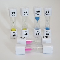 Timer Gigi Ramah Lingkungan Portabel Tahan Lama Desain Kontemporer untuk Anak-Anak, Set Timer 3 Menit Berbentuk Gigi Tersenyum, Bahan ABS, Kembali ke Sekolah