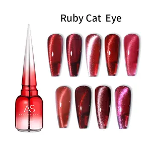 AS Say Love Ruby Red Holographic Nail Polish Chip Resistant Non Toxic Vegan Cruelty Free Cat Eye Nail Polish