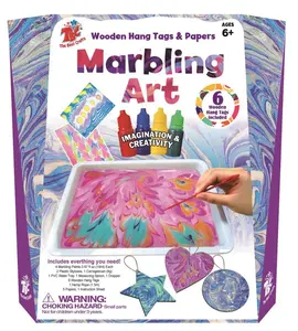 Beautiful New Painting Marbling Paint Sets DIY Pouring LiquidでWater Paints 4個19ミリリットルMarblng Paints Wooden Hang Tags & Paper