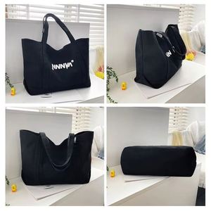 Promotional <b>Canvas</b> Tote <b>Bags</b> Reusable Custom Shopping Silk Screen Printing <b>Large</b> Capacity Shoulder <b>Bag</b> for Women - Product Image 5