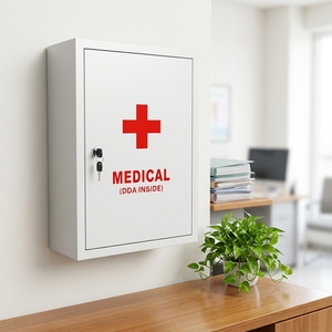 Trousse de premiers secours en acier thermolaqué, boîte à médicaments, <span class=keywords><strong>armoire</strong></span> médicale murale en métal à prix abordable - Product Image 1