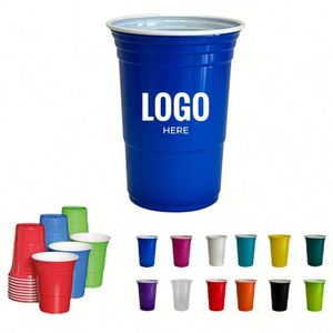 Gobelets promotionnels 16 oz réutilisables en plastique bicolore double paroi pour fêtes et mariages - Product Image 2