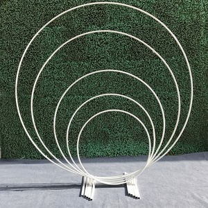 Décor arche d'anneaux <span class=keywords><strong>en</strong></span> <span class=keywords><strong>fer</strong></span> forgé pour mariage, cadre de <span class=keywords><strong>cercle</strong></span> d'arrière-plan avec ballons, détachable, facile à transporter, pour fête, 6 pièces - Product Image 6