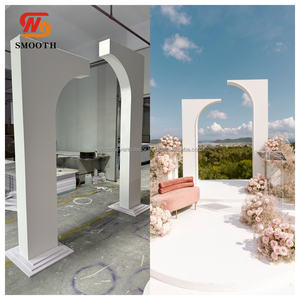 ฉากหลังงานแต่งงานทรงโค้ง 3 มิติ ดีไซน์เรียบหรู สีขาว วัสดุ PVC สำหรับตกแต่งทางเดิน กำลังลดราคา - Product Image 6