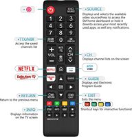 Remote Control Pengganti Tetap BN59-01315B Samsung Smart TV 4K UHD HDR Crystal QLED Seri UE Quantum TV Ergonomis 10 Meter