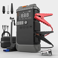 Démarreur de batterie robuste 1600A, compresseur d'air, batterie externe portable 5000mAh, kit d'outils d'urgence pour camions de remorquage