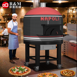 Un azulejo Industrial al aire libre de cerámica Multi combustible de leña Gas fuego ladrillo <span class=keywords><strong>roca</strong></span> piedra panaderos chimenea pan y Pizza horno para parrilla - Product Image 6