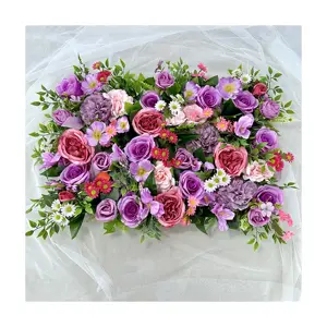 MYQ17 J3 인공 보라색 장미 꽃 벽 다양한 꽃 조합을 가진 다양한 종류의 장미