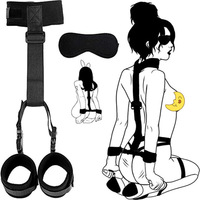 Menottes réglables à porter à l'arrière du dos, collier et bandeau pour les jeux SM, jouets sexuels pour femmes et couples