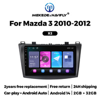 MEKEDE Navigation GPS 2+32 Go Écran Tactile Multimédia Voiture 4 Cœurs Car-Play Radio FM Android Auto pour Mazda 3 2010-2012