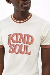 Camiseta Blanca Ajustada para Hombre <span class=keywords><strong>MGOO</strong></span>, de Algodón Grueso, con Diseño Impreso a Base de Agua - Product Image 2