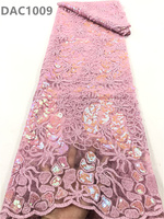 Tissu nigérian George pour mariage, broderie de perles et de sequins, dentelle élastique en polyester pour robes africaines
