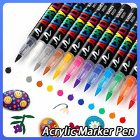 Marqueur acrylique liquide droit 240 couleurs, pointe souple, stylo de dessin à encre permanente 6 mm, plastique, pour étudiants et artistes