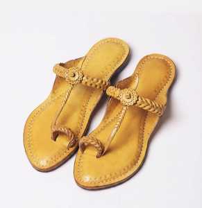 Women’s Genuine Leather Kolhapuri Style Toe Ring <b>Sandals</b> Handmade Indian Ethnic Flat Footwear Bulk Wholesale - Product Image 4