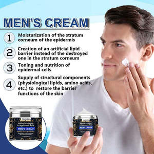 Crème pour le visage pour homme, naturelle, biologique, végétalienne, hydratante, collagène, acide hyaluronique, vitamine C, niacinamide, pour tous types de peau - Product Image 2